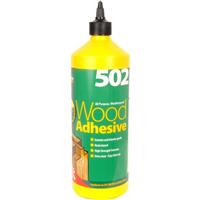 Everbuild 502 Interior & Exterior PVA Wood Glue 1L in Clear Resin