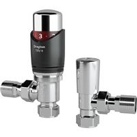 Drayton TRV4 15mm Angled with Lockshield in Anthracite Brass