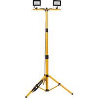 Wessex Electrical Wessex LED Twin Tripod Work Light IP65 240V 2x20W 2x2400lm in Yellow Rubber/Steel