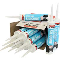 Soudal Trade Sanitary Silicone Multipack 290ml (12 Pack) in White Aluminium