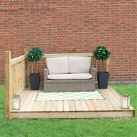 Forest Garden Patio Deck Kit 130cm (h) x 249cm (w) x 244cm (d) in Brown Timber