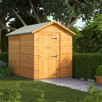 Power Windowless Apex Shed 8' x 6 6' in Natural Timber