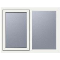 Crystal Casement uPVC Window Left Hand Opening Next To a Fixed Light 905mm x 965mm Obscure Triple Glazed in White