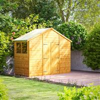 Power Apex Shed 4' x 10' Double Doors in Natural Timber