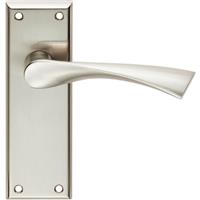 Serozzetta Venti Door Handles Latch Satin (Pair) in Nickel