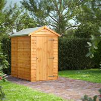 Power Overlap Apex Shed 6 x 4 - No Window in Natural Timber