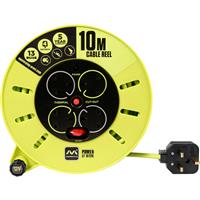 Masterplug Pro XT 4 Socket 13A Cassette Cable Reel 10m 240V in Yellow