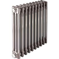 Arlberg Classic 3 Column Raw Metal Lacquered Radiator 600 x 1226mm 5403Btu in Silver Steel