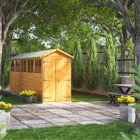 Power Apex Shed 20' x 4' Double Door in Natural Timber
