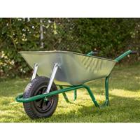 Walsall Wheelbarrow Company Easiload Galvanised Wheelbarrow 85L Pneumatic Wheel