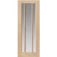 JB Kind Darwen Glazed Internal Door Unfinished 35 x 1981 x 686mm in Oak Veneer