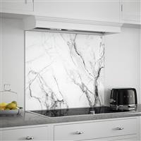 Splashback Carrara Marble Self-Adhesive Glass 900 x 750mm in Grey