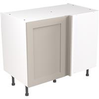 Kitchen Kit Flatpack Shaker Kitchen Cabinet Base Blind Corner Unit Ultra Matt 1000mm in Light Grey MFC