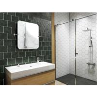 Sensio Opal Non-Illuminated Bathroom Mirror With Tilting Wall Bracket Bevelled 600 x 500mm in Chrome Mirrored Glass
