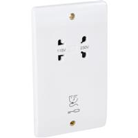 MK Shaver Socket Dual Voltage in White Plastic