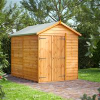 Power Overlap Apex Shed 8' x 6' No Windows in Natural Timber