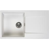 Reginox Amsterdam Reversible Composite Kitchen Sink & Drainer Single Bowl in White Granite Composite