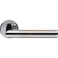 Serozzetta Trend Lever On Rose Door Handles Polished / Satin Chrome (Pair) in Silver