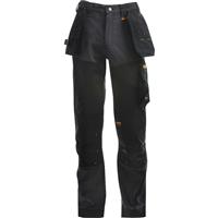 DeWalt Men's Memphis Full Stretch Holster Pocket Trousers Grey/ 32" S in Black Rayon/Nylon/Elastane