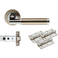 Carlisle Brass Belas Door & Latch Pack Satin Nickel / Polished Chrome in Silver