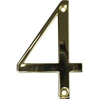 Fab and Fix Fab & Fix Hardex Door Numeral 4 in Gold Zinc
