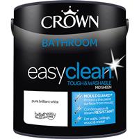 Crown Easyclean Bathroom Emulsion Paint 2.5L in Pure Brilliant White
