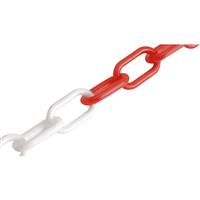 English Chain Plastic Chain Red / White 6mm x 5m in Red/White