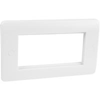 Scolmore Click Click Mode Data Face Plate 2 Gang 4 Module in White Plastic