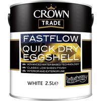 Crown Trade Fastflow Quick Dry Eggshell Paint 2.5L in White