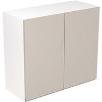 Kitchen Kit Flatpack J-Pull Kitchen Cabinet Wall Unit Super Gloss 800mm in Light Grey MFC