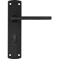 Stanza Leon Door Handles Matt Bathroom (Pair) in Black Plastic