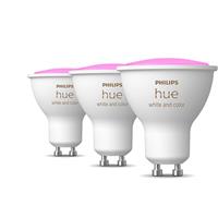 Philips Hue & Colour Ambience GU10 LED Smart Bulb 5.7W 350lm (3 Pack) in White Synthetics