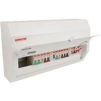 Contactum High Integrity Dual Type A RCD + 10 MCBs Consumer Unit + Surge (SPD) 14 Way plus Surge Protector