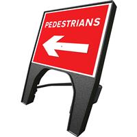 Melba Swintex Q Sign "Pedestrian" Reversible Traffic Sign in Red Polypropylene