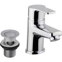 Ebb and Flo Ebb + Flo Kilve Taps Basin Mixer in Chrome Rubber/Steel