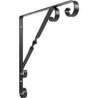 Scroll Shelf Bracket 250 x 250mm in Black Steel