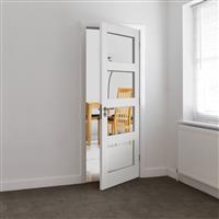 JB Kind Cayman Glazed Internal Door 35 x 1981 x 838mm in White Mdf