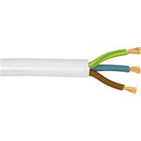 Pitacs 3 Core Heat Resistant Flex Cable (3093Y) 1.5mm2 Coil (10m) in White