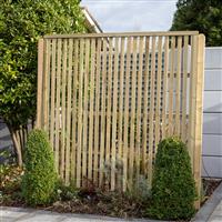 Forest Garden 1.8m x 1.8m Pressure Treated Vertical Slatted Screen 180cm(h) x 180cm(w) x 4.5cm(d) (5 Pack)