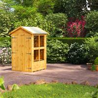 Power Apex Potting Shed 4' x 4' - Double Doors in Natural Timber