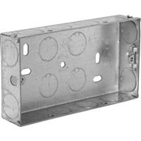 Made4Trade Metal Back Box 2 Gang 25mm in Chrome Steel