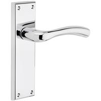 Minerva Door Handles Latch Polished (Pair) in Chrome