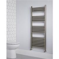 Towelrads Eton Brushed Aluminium Towel Radiator 1200 x 300mm 1105Btu in Chrome