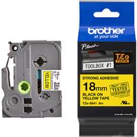 Brother Pro Tape Strong Adhesive Tape Black On (18mm) in Yellow