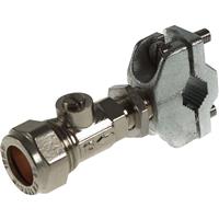 Self-Cutting Isolating Valve 15mm in Chrome Brass