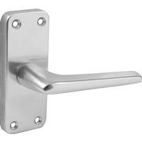 Eclipse Aluminium Door Handles Latch Satin 104 x 41mm (Pair) in Silver