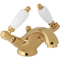 Deva Georgian Taps Basin Mixer in Gold