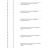 Rothley Twin Slot Shelving Kit 1980mm Uprights (x2) & 320mm Brackets (x6) in White Steel