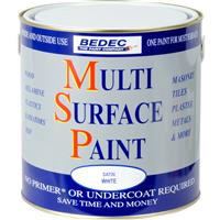 Bedec Multi Surface Paint Satin 2.5L in White Plastic