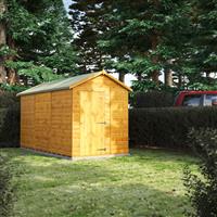 Power Windowless Apex Shed 12' x 6' in Natural Timber